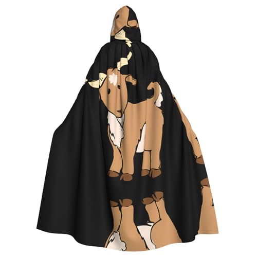 LGHHGY Halloween-Kostüm mit Kapuze, Unisex, für Erwachsene, brauner Ziegen-Druck, Umhang für Cosplay, Party und Themenveranstaltungen LGHHGY Halloween-Kostüm mit Kapuze, Unisex, für Erwachsene, brauner Ziegen-Druck, Umhang für Cosplay, Party und Themenveranstaltungen von LGHHGY