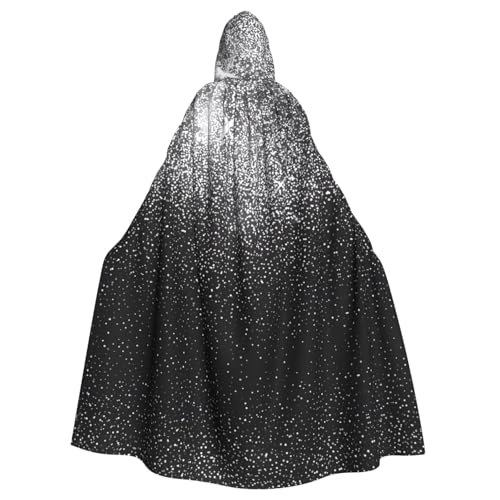 LGHHGY Halloween-Kostüm mit Kapuze, Unisex, für Erwachsene, glänzender silberfarbener Glitzer-Druck, Umhang für Cosplay, Party und Themenveranstaltungen LGHHGY Halloween-Kostüm mit Kapuze, Unisex, für Erwachsene, glänzender silberfarbener Glitzer-Druck, Umhang für Cosplay, Party und Themenveranstaltungen von LGHHGY