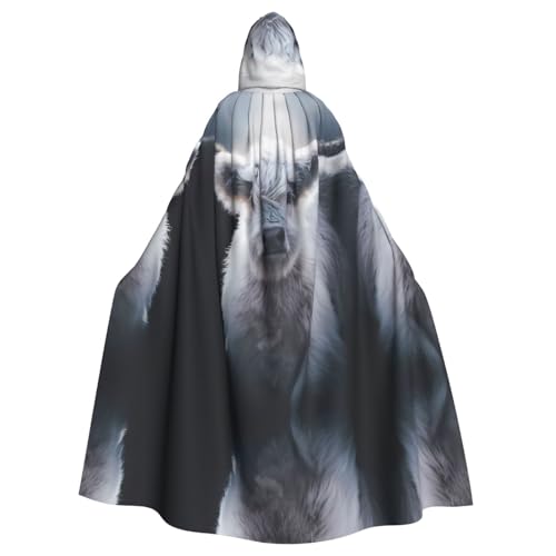 LGHHGY Halloween-Kostüm mit Kapuze, Unisex, für Erwachsene, grauer Kuh-Druck, Umhang für Cosplay, Party und Themenveranstaltungen LGHHGY Halloween-Kostüm mit Kapuze, Unisex, für Erwachsene, grauer Kuh-Druck, Umhang für Cosplay, Party und Themenveranstaltungen von LGHHGY