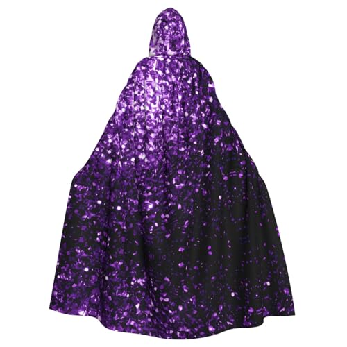 LGHHGY Halloween-Kostüm mit Kapuze, Unisex, für Erwachsene, schöner violetter Glitzer-Druck, Umhang für Cosplay, Party und Themenveranstaltungen LGHHGY Halloween-Kostüm mit Kapuze, Unisex, für Erwachsene, schöner violetter Glitzer-Druck, Umhang für Cosplay, Party und Themenveranstaltungen von LGHHGY
