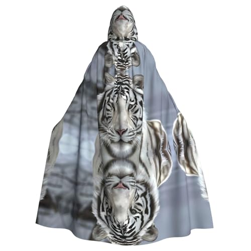 LGHHGY Halloween-Kostüm mit Kapuze, Unisex, für Erwachsene, weißer Tiger-Druck, Umhang für Cosplay, Party und Themenveranstaltungen LGHHGY Halloween-Kostüm mit Kapuze, Unisex, für Erwachsene, weißer Tiger-Druck, Umhang für Cosplay, Party und Themenveranstaltungen von LGHHGY