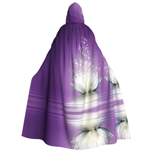 LGHHGY Halloween-Kostüm mit Lotusblüte, violetter Druck, mit Kapuze, perfekt für Partys, Karneval, Comic-Ausstellungen und mehr von LGHHGY