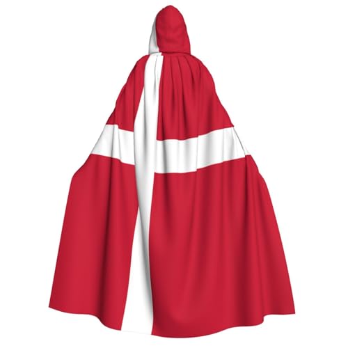 LGHHGY Halloween-Kostüm mit dänischer Flagge, mit Kapuze, perfekt für Partys, Karneval, Comic-Ausstellungen und mehr von LGHHGY
