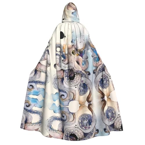 LGHHGY Halloween Retro Octopus Print Hooded Cloak Costume - Perfect for Parties, Carnivals, Comic Exhibitions, and More LGHHGY Halloween Retro Octopus Print Hooded Cloak Costume - Perfect for Parties, Carnivals, Comic Exhibitions, and More von LGHHGY