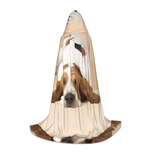 LGHHGY L Unisex Erwachsene Halloween Kapuzen Umhang Basset Hound Volldruck Kostüm für Party Karneval Comic Ausstellung LGHHGY L Unisex Erwachsene Halloween Kapuzen Umhang Basset Hound Volldruck Kostüm für Party Karneval Comic Ausstellung von LGHHGY