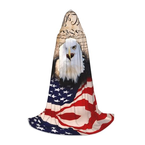 LGHHGY L Unisex Erwachsene Halloween Kapuzen Umhang - Patriotischer Weißkopfseeadler mit amerikanischer Flagge Volldruck Kostüm für Party Karneval Comic Ausstellungen LGHHGY L Unisex Erwachsene Halloween Kapuzen Umhang - Patriotischer Weißkopfseeadler mit amerikanischer Flagge Volldruck Kostüm für Party Karneval Comic Ausstellungen von LGHHGY