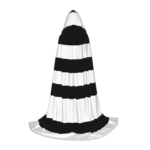 LGHHGY L Unisex Erwachsene Halloween Kapuzen Umhang Streifen Schwarz Weiß Volldruck Kostüm für Party Karneval Comic Ausstellung LGHHGY L Unisex Erwachsene Halloween Kapuzen Umhang Streifen Schwarz Weiß Volldruck Kostüm für Party Karneval Comic Ausstellung von LGHHGY