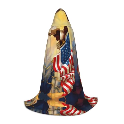LGHHGY L Unisex Erwachsene Halloween Kapuzenumhang - Amerikanische USA Flagge Adler Kunst Volldruck Kostüm für Party Karneval Comic Ausstellungen LGHHGY L Unisex Erwachsene Halloween Kapuzenumhang - Amerikanische USA Flagge Adler Kunst Volldruck Kostüm für Party Karneval Comic Ausstellungen von LGHHGY