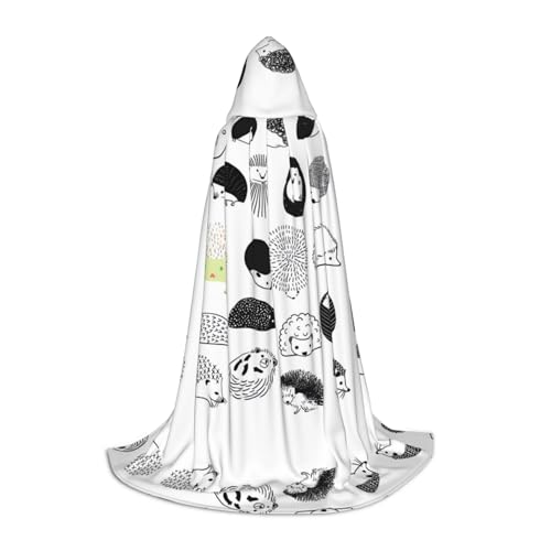 LGHHGY L Unisex Erwachsene Halloween Kapuzenumhang Igel Volldruck Kostüm für Party Karneval Comic Ausstellung von LGHHGY