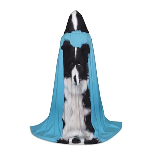 LGHHGY M Unisex Erwachsene Halloween Kapuzenumhang Border Collie Volldruck Kostüm für Party Karneval Comic Ausstellung von LGHHGY