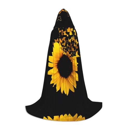 LGHHGY M Unisex Erwachsene Halloween Kapuzenumhang Sonnenblume Blumen Schmetterlinge Kunst Volldruck Kostüm für Party Karneval Comic Ausstellungen LGHHGY M Unisex Erwachsene Halloween Kapuzenumhang Sonnenblume Blumen Schmetterlinge Kunst Volldruck Kostüm für Party Karneval Comic Ausstellungen von LGHHGY