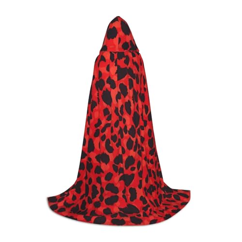 LGHHGY S Unisex Erwachsene Halloween Kapuzen Umhang - Rot Leopard Muster Volldruck Kostüm für Party Karneval Comic Ausstellung LGHHGY S Unisex Erwachsene Halloween Kapuzen Umhang - Rot Leopard Muster Volldruck Kostüm für Party Karneval Comic Ausstellung von LGHHGY