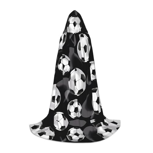 LGHHGY S Unisex Erwachsene Halloween Kapuzenumhang - Fußball Schwarz Volldruck Kostüm für Party Karneval Comic Ausstellung LGHHGY S Unisex Erwachsene Halloween Kapuzenumhang - Fußball Schwarz Volldruck Kostüm für Party Karneval Comic Ausstellung von LGHHGY