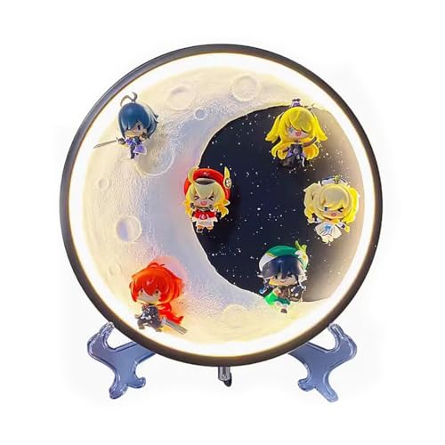 LGJFDL 30cm/11.8'' Genshin Impact PVC Collectible Game Night Light Character Model Anime Toys Tricolor Adjustment USB von LGJFDL