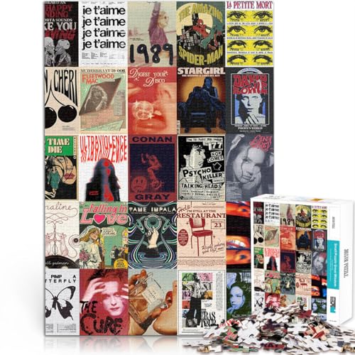 Analyse und Logik Retro-Stickplakat 1000-teilige Puzzles für Teenager 26x38cm Geburtstagsgeschenk, Geschenke ab 14 Jahren von LGNBTGM