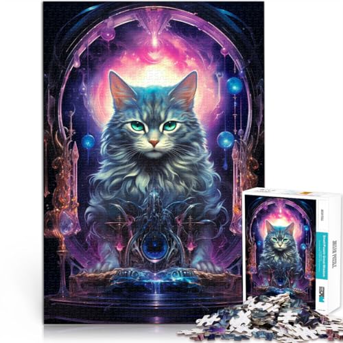 Anspruchsvolles Spiel und Familienspaß Cyber Futuristische Katze 1000-teilige Puzzles für Erwachsene 26x38cm Wanddekoration von LGNBTGM