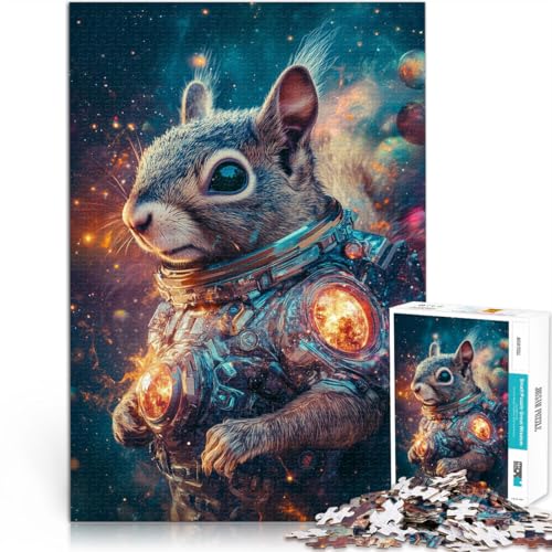 Anspruchsvolles Spiel und Familienspaß Eichhörnchen-Astronaut Puzzle für Erwachsene mit 1000 Teilen 38x52cm Heimdekoration von LGNBTGM