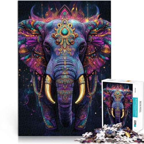 Anspruchsvolles Spiel und Familienspaß Elefantenkönig Kunst Puzzle 1000 Teile für Erwachsene 26x38cm Geburtstagsgeschenke von LGNBTGM