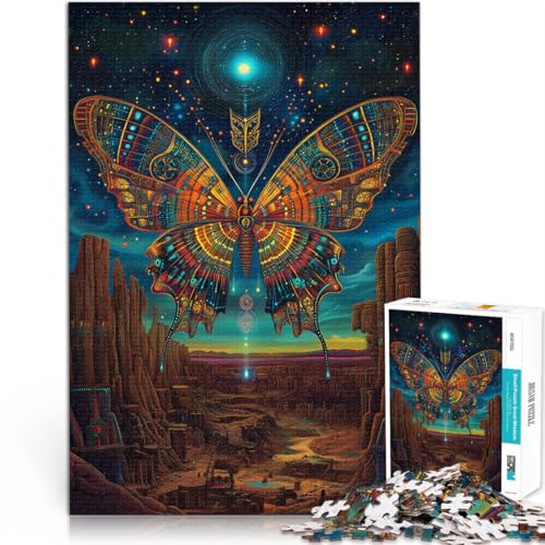 Anspruchsvolles Spiel und Familienspaß Fantasie-Schmetterlingstotem 1000-teilige Puzzles für Teenager 26x38cm Geschenkideen von LGNBTGM
