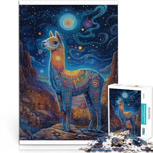 Anspruchsvolles Spiel und Familienspaß Farbiges Alpaka Teenager 1000 Teile Puzzle 70x100cm für Heimdekoration für ab 14 Jahren von LGNBTGM