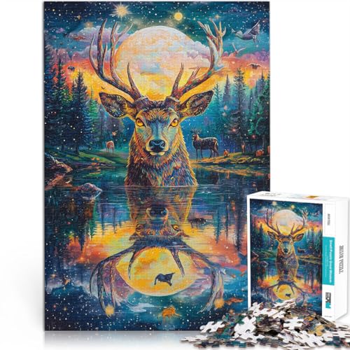 Anspruchsvolles Spiel und Familienspaß Farbmalerei Hirsch 1000-teilige Puzzles für Teenager 26x38cm Tolles Geschenk für Spiele Anspruchsvolles Spiel und Familienspaß Farbmalerei Hirsch 1000-teilige Puzzles für Teenager 26x38cm Tolles Geschenk für Spiele von LGNBTGM