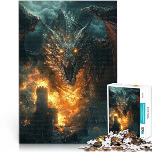 Anspruchsvolles Spiel und Familienspaß Feuerdrache Digitale Kunst Puzzle 1000 Teile für Jugendliche 70x100cm Gutes Geschenk von LGNBTGM