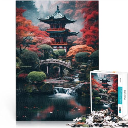 Anspruchsvolles Spiel und Familienspaß Japanische Landschaftskunst Puzzle für Erwachsene, 1000 Teile 26x38cm EIN Kunstwerk von LGNBTGM