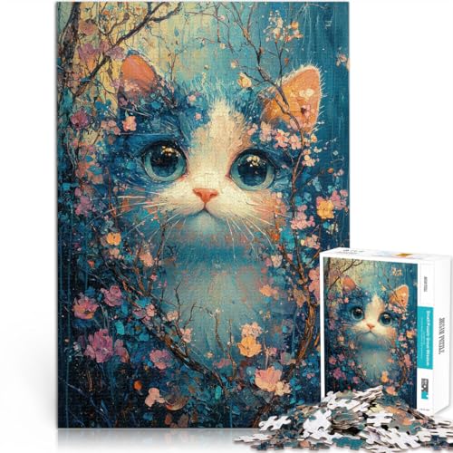 Anspruchsvolles Spiel und Familienspaß Katze in Blüten Puzzle für Erwachsene, 2000 Teile 70x100cm Tolles Geschenk für Spiele von LGNBTGM