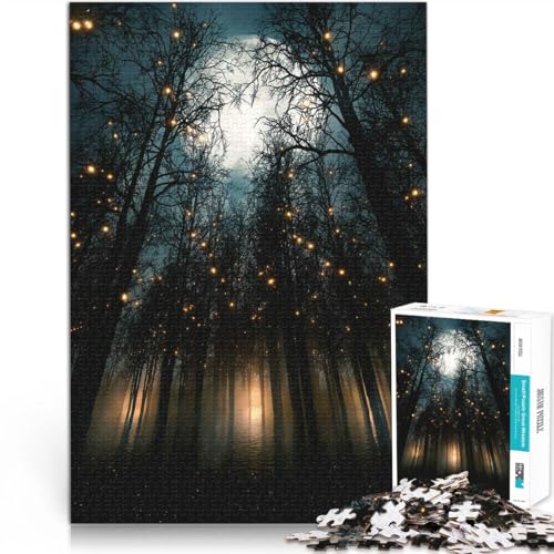 Anspruchsvolles Spiel und Familienspaß MAGISCHE WALDLICHTER 1000-Teile-Puzzle für Erwachsene 50x75cm Geschenkideen von LGNBTGM