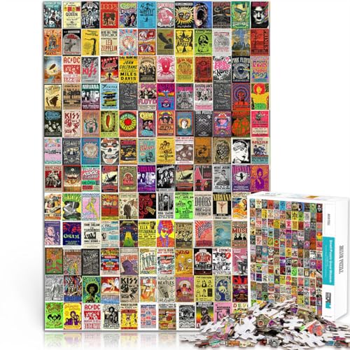 Anspruchsvolles Spiel und Familienspaß Psychedelisches Farbspleißplakat 1000-teiliges Puzzle für Teenager 38x52cm Wanddekoration von LGNBTGM