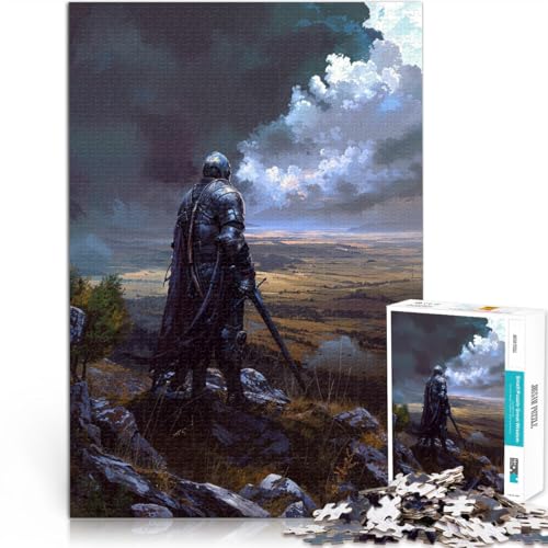 Anspruchsvolles Spiel und Familienspaß Ritter auf einem Hügel 1000-teiliges Puzzle für Erwachsene 26x38cm EIN Kunstwerk von LGNBTGM
