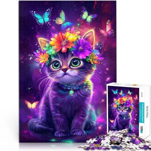Anspruchsvolles Spiel und Familienspaß Schmetterling und Katze Puzzle 1000 Teile für Erwachsene 70x100cm Geburtstagsgeschenk Anspruchsvolles Spiel und Familienspaß Schmetterling und Katze Puzzle 1000 Teile für Erwachsene 70x100cm Geburtstagsgeschenk von LGNBTGM
