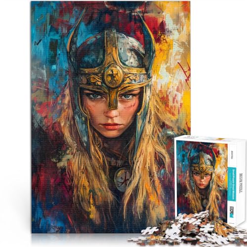 Anspruchsvolles Spiel und Familienspaß Walküren-Kriegerporträt Teenager-Puzzle 1000 Teile 38x52cm Tolles Geschenk für Spiele von LGNBTGM