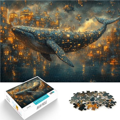 DIY-Spielzeug Abstraktes Gemälde Wal Puzzle für Erwachsene mit 1000 Teilen 26x38cm Tolle Geschenke und Spielzeuge für ab 14 Jahren von LGNBTGM