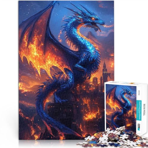 DIY-Spielzeug Drachenflamme 1000 Teenager-Teile-Puzzle 26x38cm Lustige Aktivitäten für zu Hause, Geburtstagsgeschenk, Reisegeschenk, für 14+ von LGNBTGM