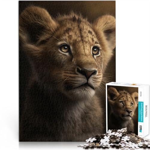 DIY-Spielzeug Löwenjunges Porträt Puzzle für Erwachsene, 1000 Teile 70x100cm Künstlersammlung, Bildende Kunst für ab 14 Jahren von LGNBTGM