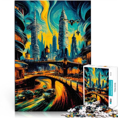 Dekomprimierendes intellektuelles Lernspielzeug Futuristische Metropole 2000-teilige Puzzles für Teenager 70x100cm Wanddekoration von LGNBTGM