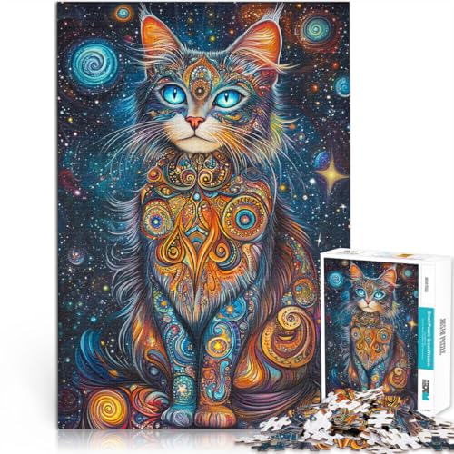 Dekomprimierendes intellektuelles Lernspielzeug Katze Puzzle 1000 Teile für Erwachsene 50x75cm Tolles Geschenk für Spiele für und ab 14 Jahren von LGNBTGM