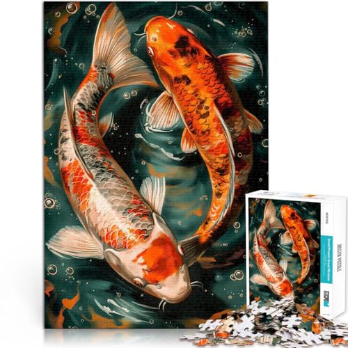 Dekomprimierendes intellektuelles Lernspielzeug Paar Koi-Fische Puzzle für Teenager 1000 Teile 26x38cm Heimdekoration Dekomprimierendes intellektuelles Lernspielzeug Paar Koi-Fische Puzzle für Teenager 1000 Teile 26x38cm Heimdekoration von LGNBTGM