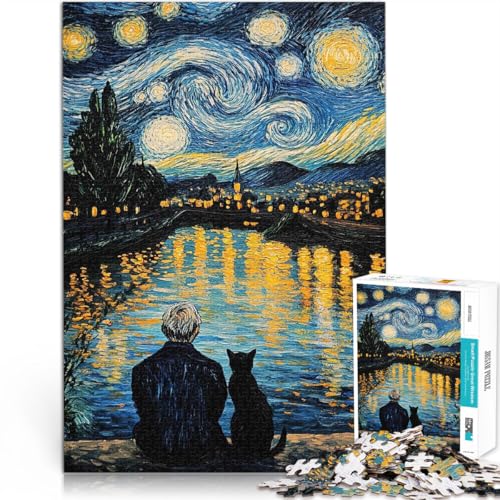 Dekomprimierendes intellektuelles Lernspielzeug Sternennacht mit Begleiter Teenager-Puzzles 1000 Teile 38x52cm Gutes Geschenk von LGNBTGM