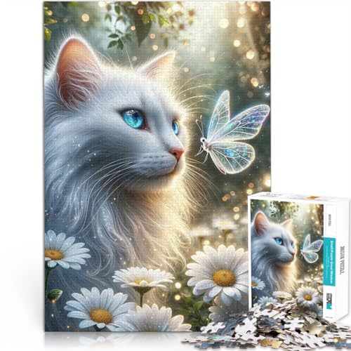 Dekomprimierendes intellektuelles Lernspielzeug Verzauberte Katze + Schmetterling Puzzle 1000 Teile für Teenager 26x38cm Geschenkideen von LGNBTGM