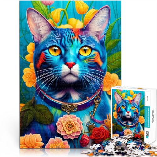Denkspiel Blaue Katze mit Blumen 1000 Teenager-Teile-Puzzle 70x100cm denn eignet ganze Familie ab 14 Jahren Denkspiel Blaue Katze mit Blumen 1000 Teenager-Teile-Puzzle 70x100cm denn eignet ganze Familie ab 14 Jahren von LGNBTGM
