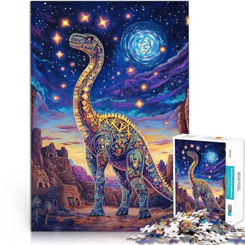 Denkspiel Bunte Dinosaurierkunst 1000-teiliges Puzzle für Teenager 70x100cm Geeignet für die Schreibtischdekoration ab 14 Jahren von LGNBTGM