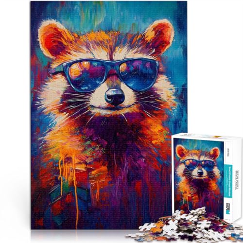 Denkspiel Coole Waschbär-Sonnenbrillen-Zeichnung 1000 Teenager-Teile-Puzzle 26x38cm einzigartiges Herausforderungsspiel Geeignet ab 14 Jahren Denkspiel Coole Waschbär-Sonnenbrillen-Zeichnung 1000 Teenager-Teile-Puzzle 26x38cm einzigartiges Herausforderungsspiel Geeignet ab 14 Jahren von LGNBTGM