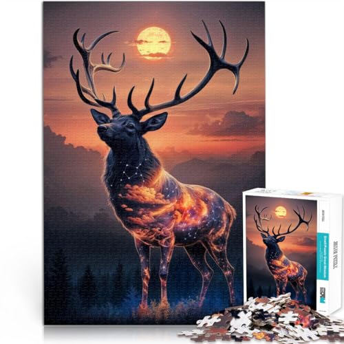Denkspiel Der kosmische Hirsch Puzzle für Erwachsene, 1000 Teile 26x38cm Wanddekoration Einzigartige Geburtstags ab 14 Jahren von LGNBTGM