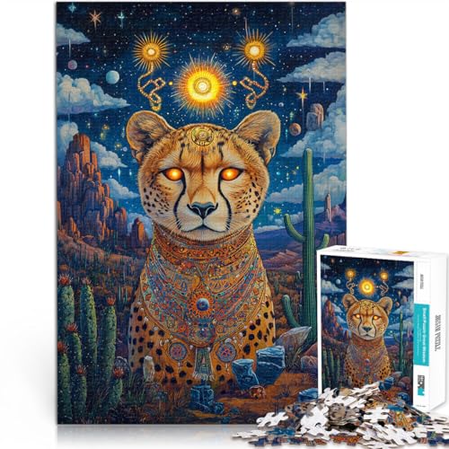 Denkspiel Fantasie-Gepard Teenager 1000 Teile Puzzle 70x100cm mit vollständig ineinander greifenden, zufällig geformten Teilen Geeignet ab 14 Jahren von LGNBTGM