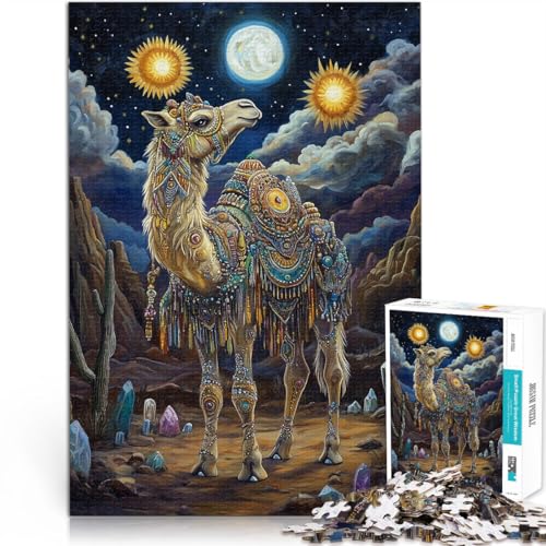 Denkspiel Fantasie buntes Kamel Puzzle für Erwachsene mit 1000 Teilen 38x52cm Einzigartige Geburtstags- und Geschenkideen für ab 14 Jahren von LGNBTGM