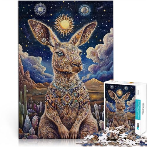 Denkspiel Farbiges Känguru Puzzle für Erwachsene mit 1000 Teilen 26x38cm Lustige Aktivitäten für zu Hause, Geburtstagsgeschenk, Reisegeschenk, Geeignet ab 14 Jahren von LGNBTGM