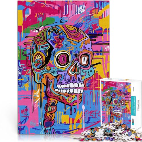 Denkspiel Graffiti-Totenkopf-Pop-Art Teenager 1000 Teile Puzzle 38x52cm Jedes Stück ist einzigartig – Anspruchsvolles Familienspiel für ab 14 Jahren von LGNBTGM