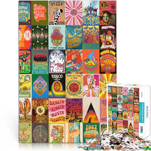 Denkspiel Hippie-Patchwork-Kunst - 副本 1000-teiliges Puzzle für Teenager 38x52cm Lernspiel für Geburtstag, Weihnachten für ab 14 Jahren von LGNBTGM